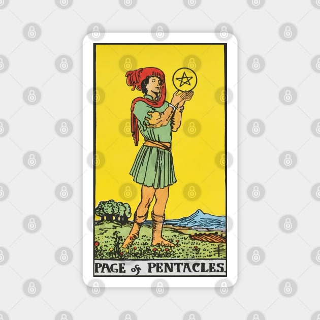 Page of pentacles tarot card Magnet by Nate's World of Tees