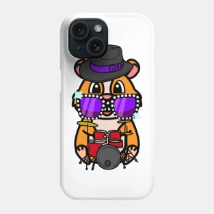 Funny hamster is playing the drums Phone Case