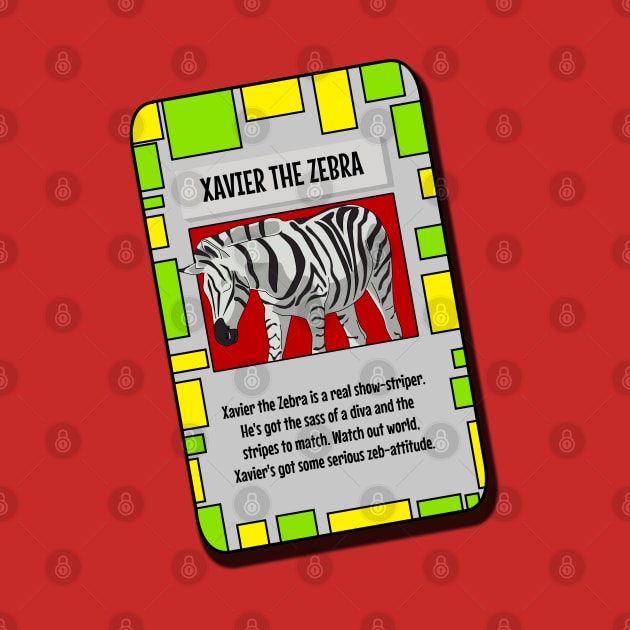 Animal Trading Card - Zebra by Fun Funky Designs