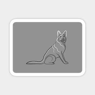 German Shepherd Dog Line Drawing Magnet