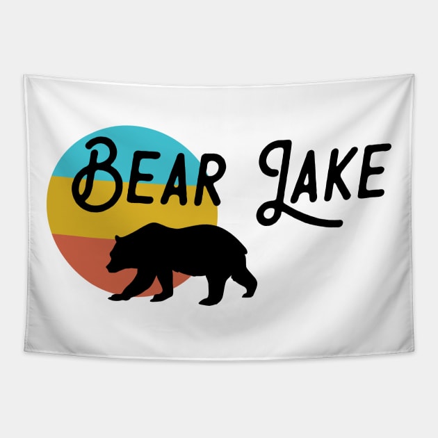 Retro-ish Bear Lake Tapestry by BundleBeeGraphics