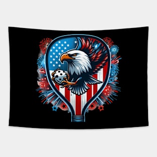 Pickleball 4th of July Eagle Patriotic Design Tapestry