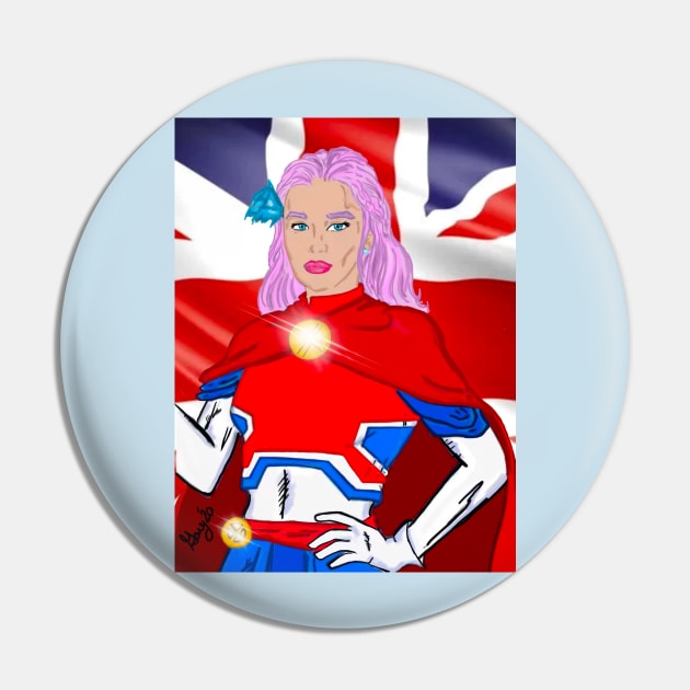 Captain Britain Pin by The Miseducation of David and Gary