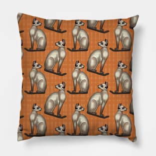 Siamese Cat Surface Pattern by Kate VanFloof Pillow