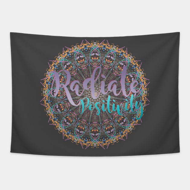 Radiate Positivity Mandala Tapestry by Jarrodjvandenberg