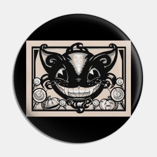 Smiling Black Cat Pin