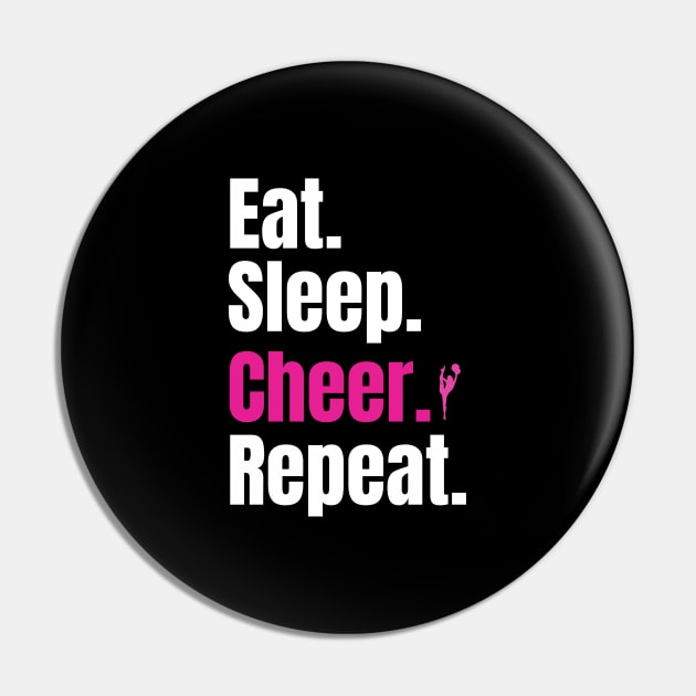 Eat Sleep Cheer Repeat Pin by HobbyAndArt