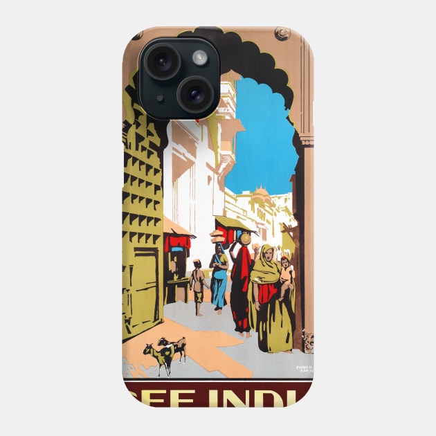 Vintage Travel Poster See India Phone Case by vintagetreasure