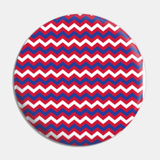 Red White and Blue Chevron Zigzag Pattern Pin