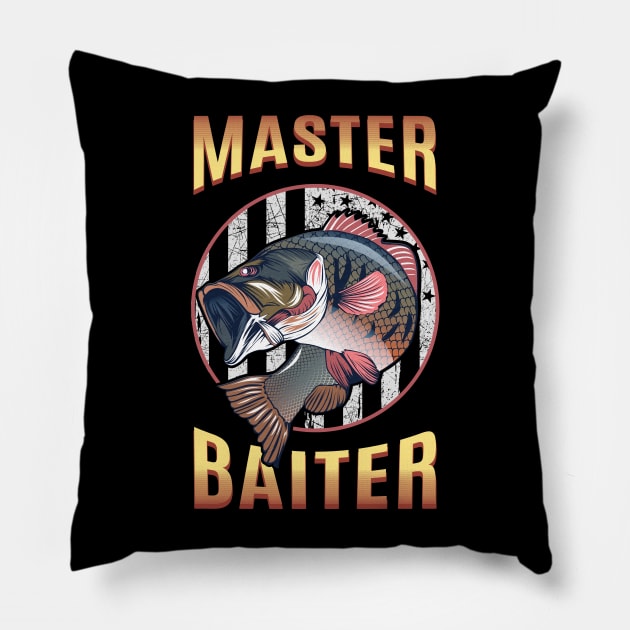 Master Baiter Fish Pillow by Tidio Art