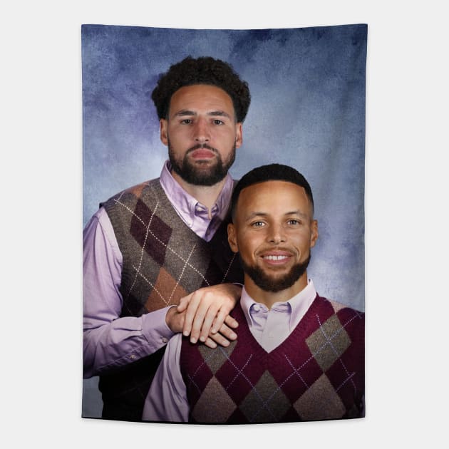 Klay and Steph - Step Brothers Tapestry by Buff Geeks Art