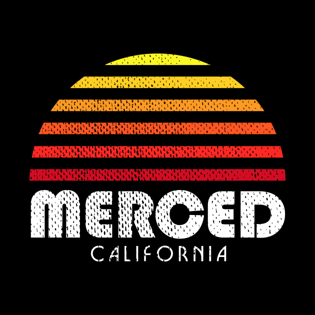 Merced California Sunset Retro by PodDesignShop