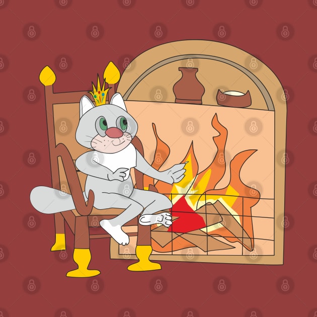 Prince cat near the fireplace by Alekvik