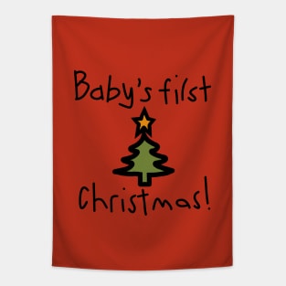 Babys First Christmas Graphic in Black Tapestry