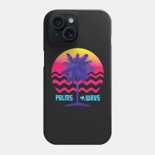 Retro Palms and Wavs Sunset Logo Tee Phone Case