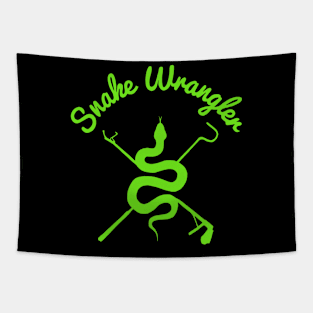 Snake Wrangler Lime Green Logo Tapestry