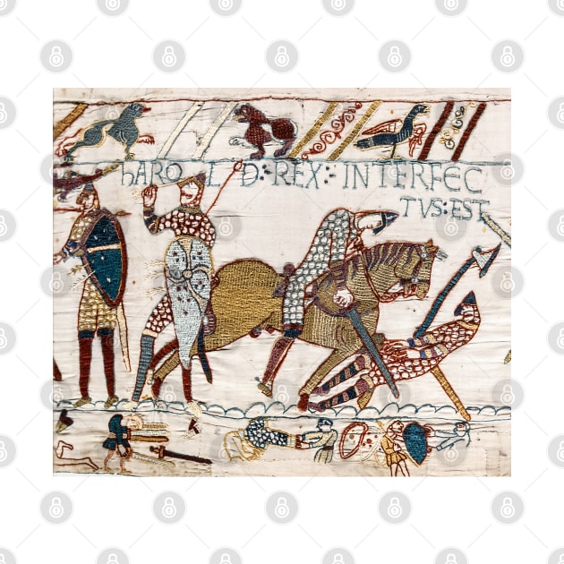 THE BAYEUX TAPESTRY ,The Death of King Harold at Battle of Hastings by BulganLumini