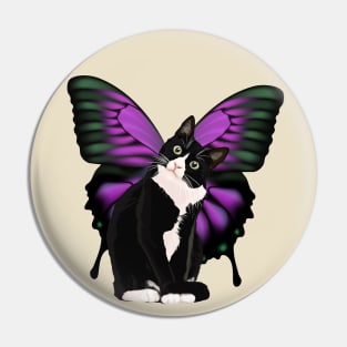 Black Fat Cat With Butterfly Wings Vol 3 Pin