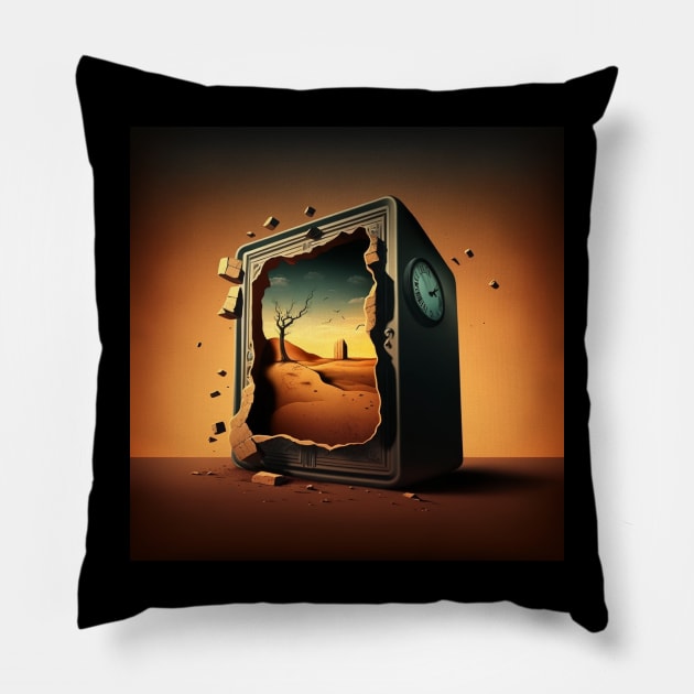 The Persistence of Memory by Salvador Dali illustration Pillow by KOTYA