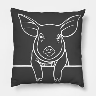 Piggy - hand drawn farm animal lovers design Pillow