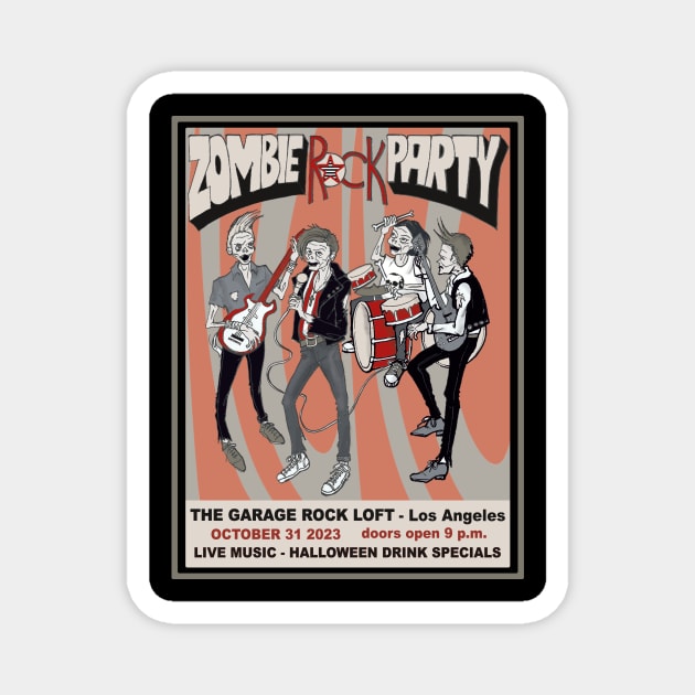 Zombie rock party Magnet by PoeticTheory