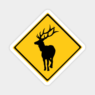 Elk Warning Sign Magnet