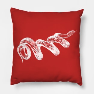 Coiled Snake Wordless Art Vintage Style Graphic Pillow