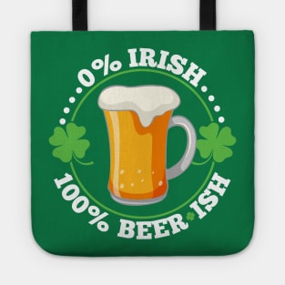 0% Irish 100% Beerish St Patrick's Day Beer Tote