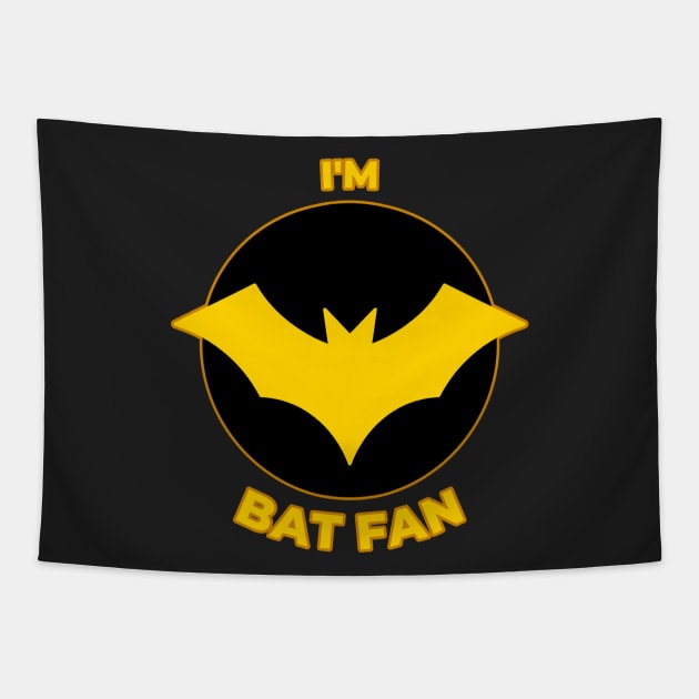 Bat Fan (Black and Gold) Tapestry by Daily Detour