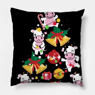 Funny Cow Christmas Tree Sweatshirt Ornament Decor Gift Pillow