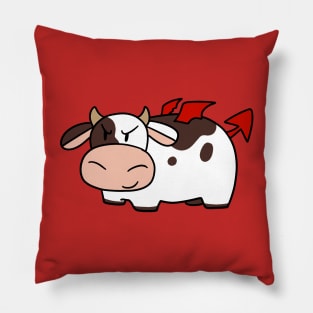 Red Devil Cow Pillow