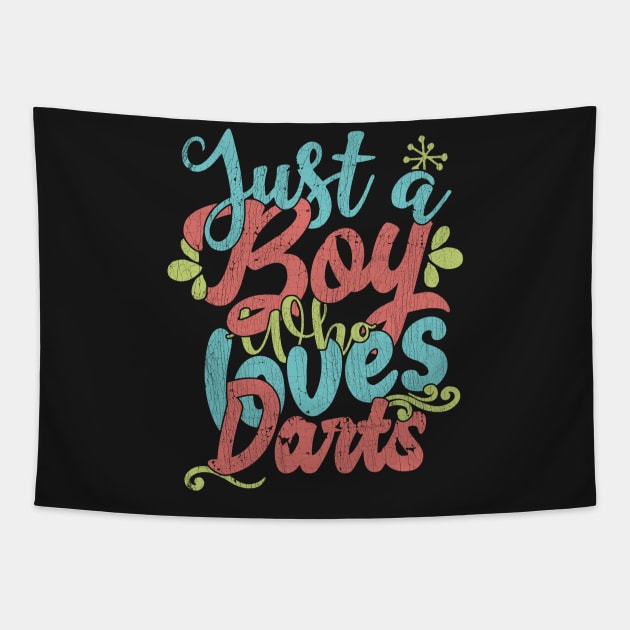 Just A Boy Who Loves Darts Gift graphic Tapestry by theodoros20