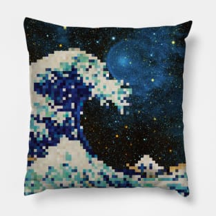 The Great Wave - Hokusai - Pixel Galaxy Pillow