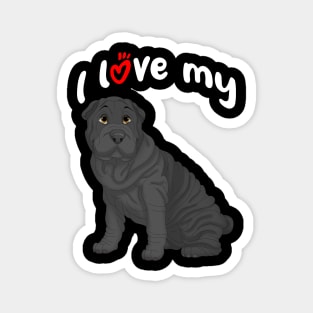 I Love My Black Shar-Pei Dog Magnet