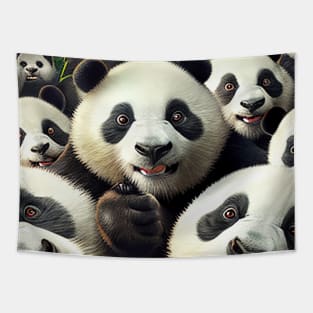 Panda Bear Wild Nature Funny Happy Humor Photo Selfie Tapestry