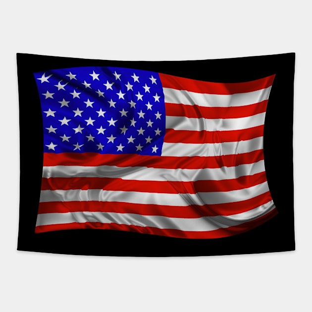 Waving USA Flag Tapestry by BluedarkArt