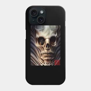 Skull with bone behind it Phone Case