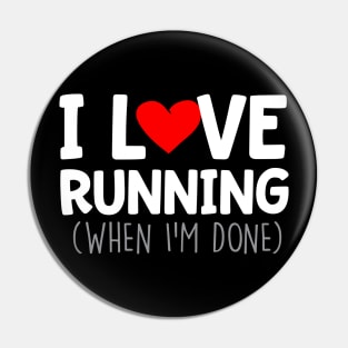 I Love Running Pin