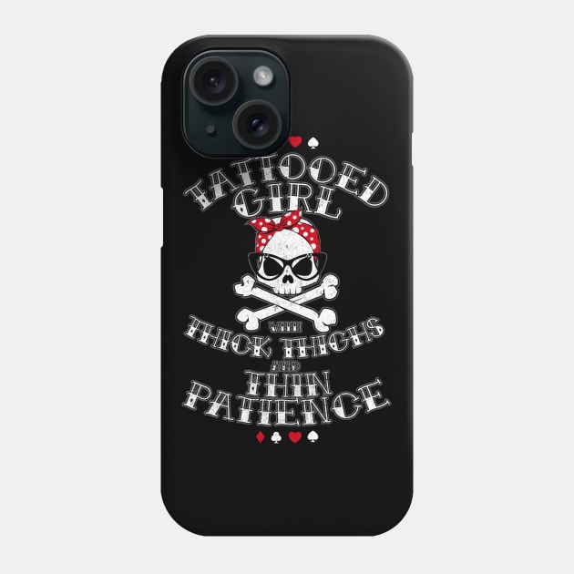 Tattooed Girl with thick thighs andthin Patience Phone Case by BOEC Gear