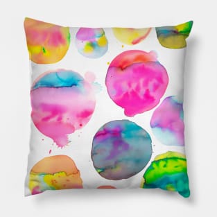 Big Watercolor Dots Pillow