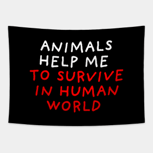 Animals Help Me | Black Tapestry