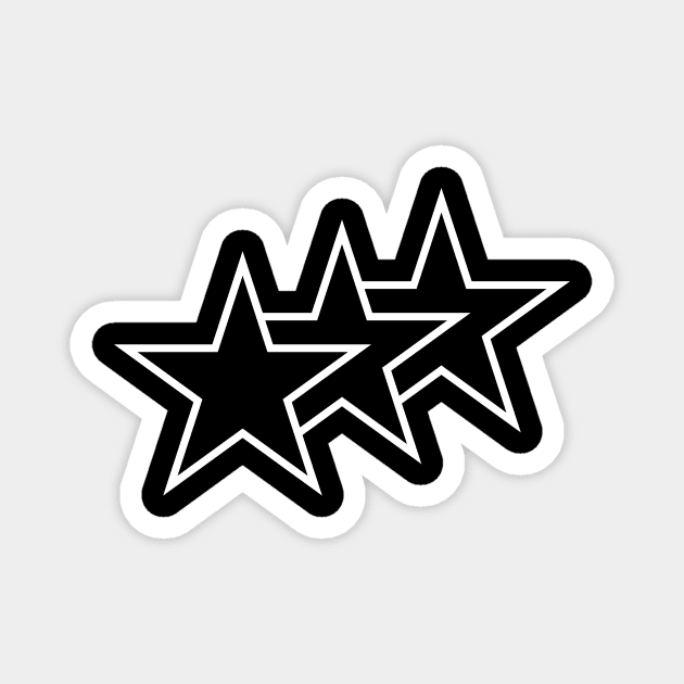 Black Tri-Stars Magnet by Darasuum