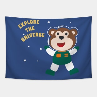 Cute Monkey astronaut Tapestry