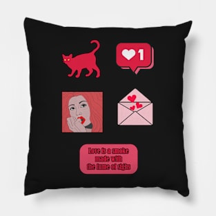 Valentines day sticker pack Pillow