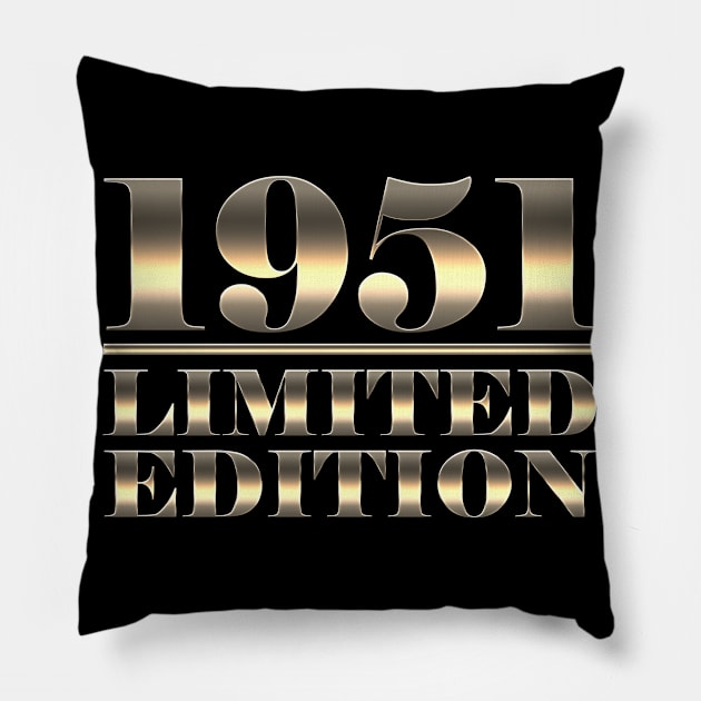 70th Birthday 70 Years Old 1951 Gift Pillow by Schwarzweiss