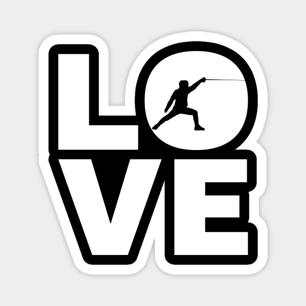 Love Fencing Gift For Fencers Magnet by OceanRadar