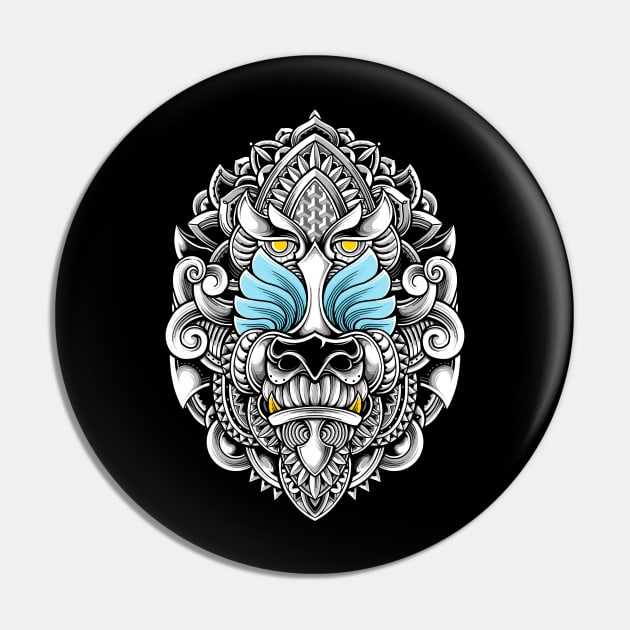 Ornate Baboon Pin by GODZILLARGE