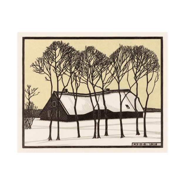 Farm in the snow (1918) by Julie de Graag (1877-1924) by dailycreativo