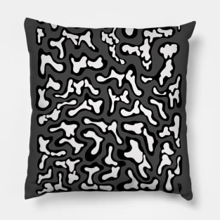 stains , spilled black and white paint Pillow