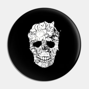 Cat Skull - Cat Skeleton Halloween Pin